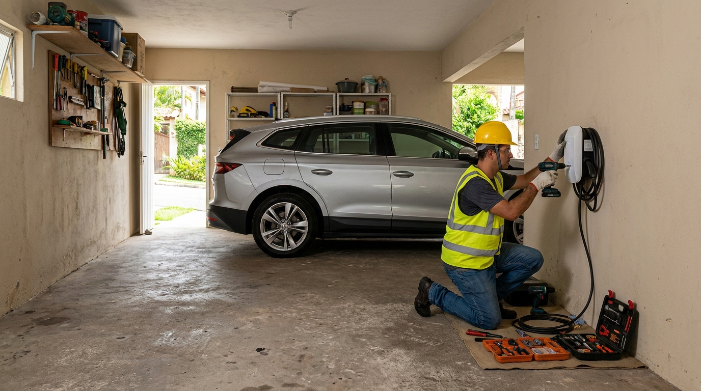 Instalacao de carregador de carro eletrico residencial em Cuiabá‑MT